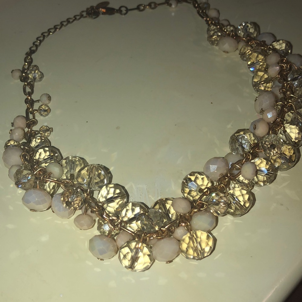 Rose gold and white statement necklace-used a fewx